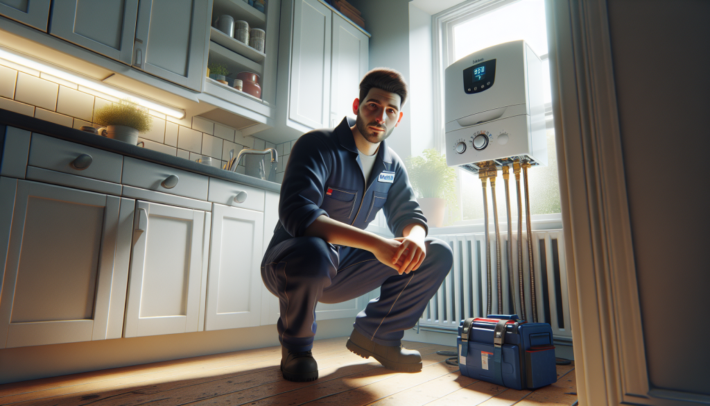 UK plumber working on a boiler — Google Ads for plumbers guide